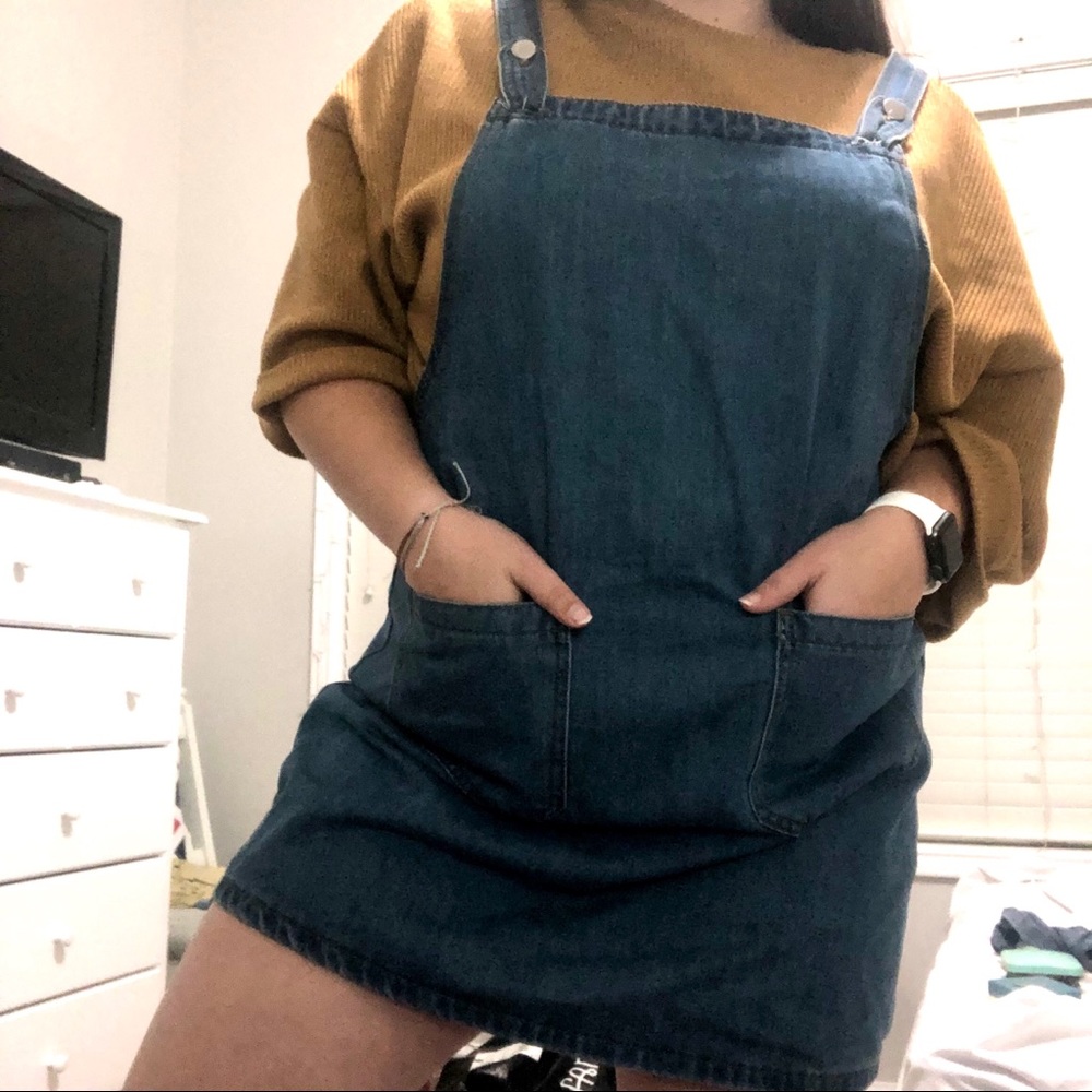 Denim overall dress